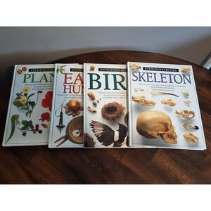 Vintage Lot Of Eyewitness Books. Early Humans, Birds, Skeleton & Plant. Lot Of 4